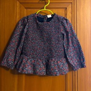 Gap 3T Smocked Peplum Shirt